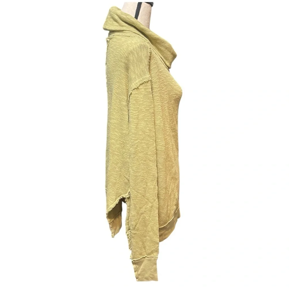 Free People Timmy Turtleneck Moss Green Cowlneck‎ Pullover Oversized Sweater XS